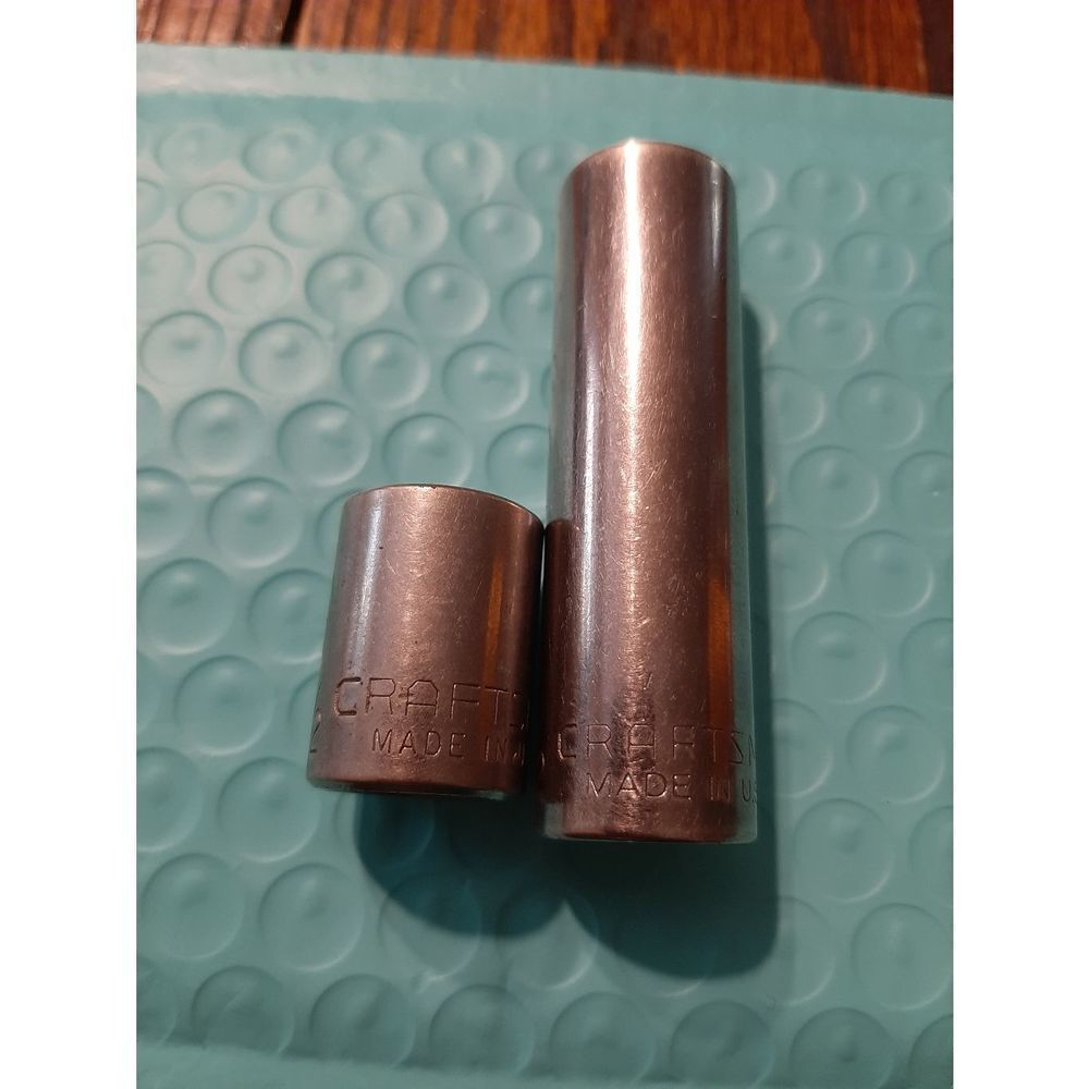 Vintage Craftsman Lot 2 1/2" 6 & 12 Point 3/8" Drive Sockets Shallow Deep Well